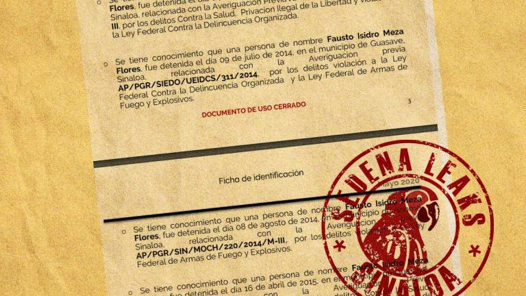 Documentos de la Sedena detallan las detenciones de Fausto Isidro Meza Flores, “El Chapo Isidro”.