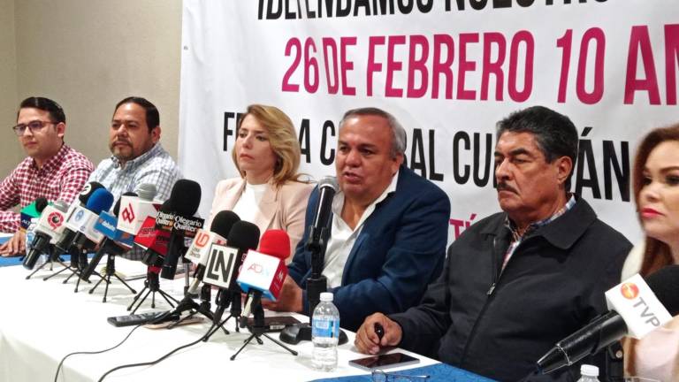 Conferencia de prensa para informar sobre la manifestación en Sinaloa el próximo 26 de febrero.