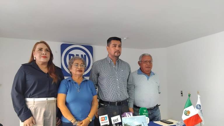 Conferencia de la dirigencia del PAN Municipal en Mazatlán el miércoles.