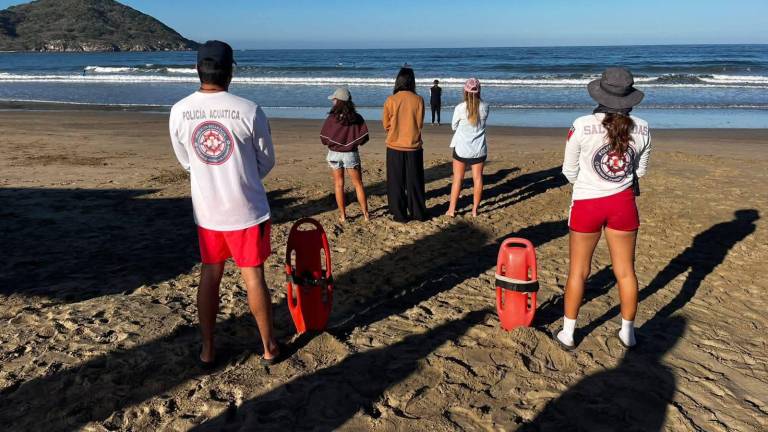El Escuadrón de Salvamento Acuático se mantiene alerta para resguardar a los bañistas en todo momento y poder regresar a su hábitat al reptil.