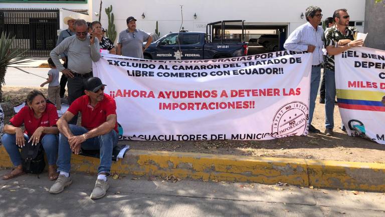Los productores manifestantes aseguran que se ha detectado una enfermedad en camarón que proviene de Guatemala.