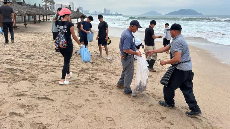 La jornada permitió retirar principalmente colillas de cigarro, plásticos y restos secos de palmas en Playa Cerritos.