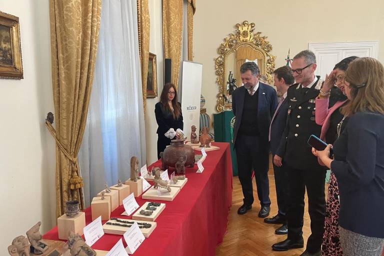 Son repatriadas 43 piezas arqueológicas de México desde Italia