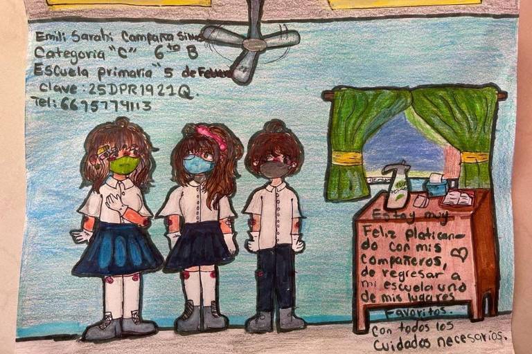 Reconocen a las niñas y niños ganadores del concurso de dibujo ‘Regreso feliz a mi escuela’