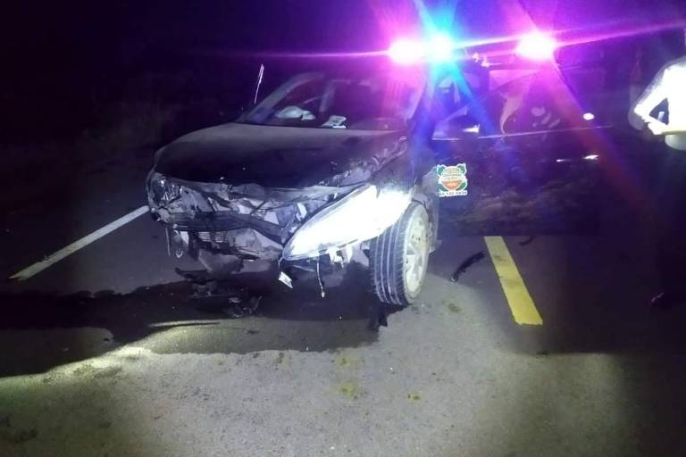 Tres lesionados deja choque de auto contra vacas en Escuinapa