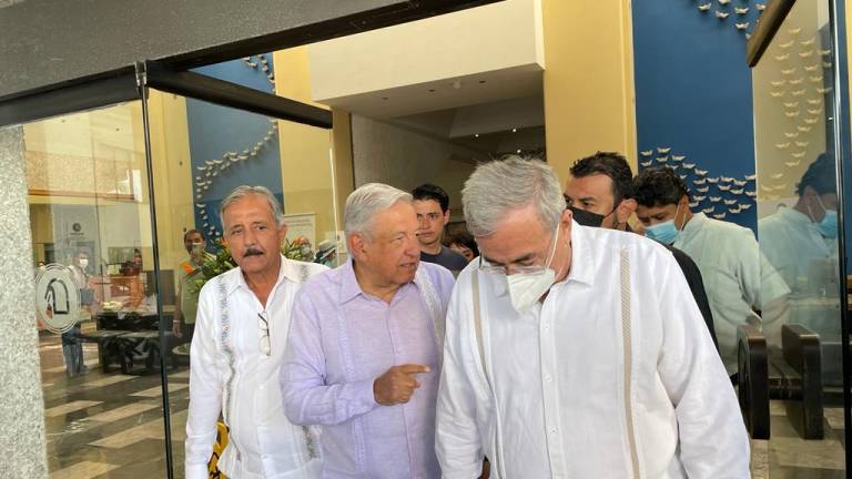 Jesús Estrada Ferreiro, Andrés Manuel López Obrador y Rubén Rocha Moya