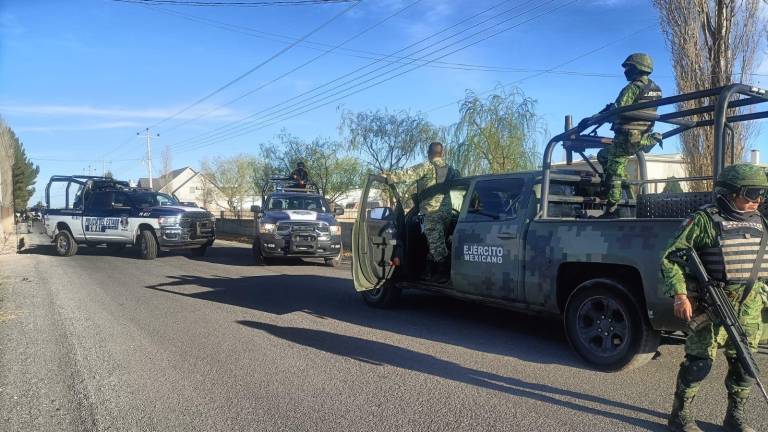 Elementos de la Policía Estatal, la Sedena y la Guardia Nacional desplegaron un operativo por Cuauhtémoc, Chihuahua.