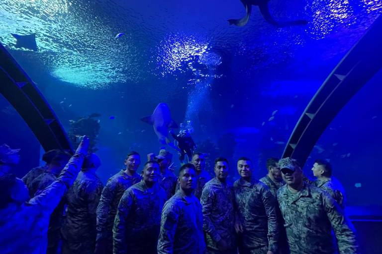 Gran Acuario Mazatlán recibe a 300 marinos que participaron en el operativo de seguridad del Carnaval 2025