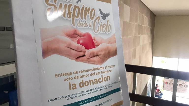El Hospital General de zona número 03 del IMSS en Mazatlán, realizó un homenaje a familiares de personas que han donado sus órganos.