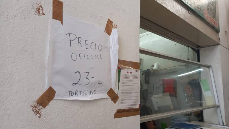 Aumenta un peso el precio máximo del kilo de tortilla, en Sinaloa