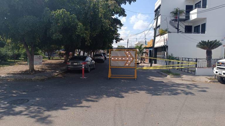 Tramo de la calle que estará cerrada a la circulación en Villas del Río, en Culiacán.
