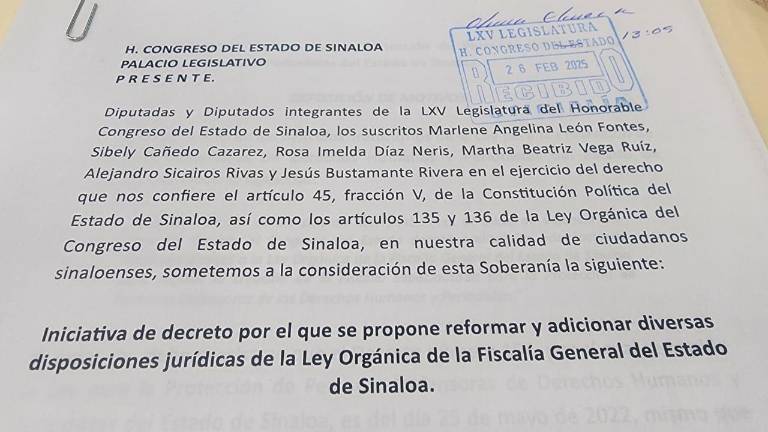 Iniciativa del Congreso de Sinaloa para crear la Fiscalía Especializada de Protección de Periodistas y Activistas.