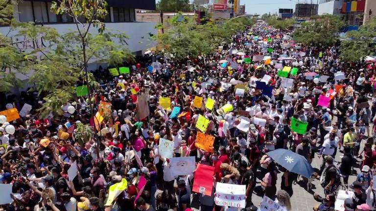 Miles de personas se manifestaron en Los Mochis para exigir castigo para el responsable de la muerte del perro.