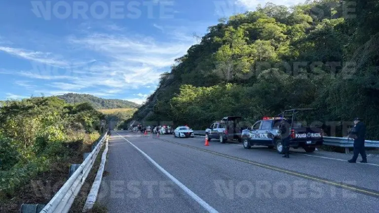 La FGE investiga el hallazgo de dos cuerpos en la autopista Durango–Mazatlán, en Concordia.