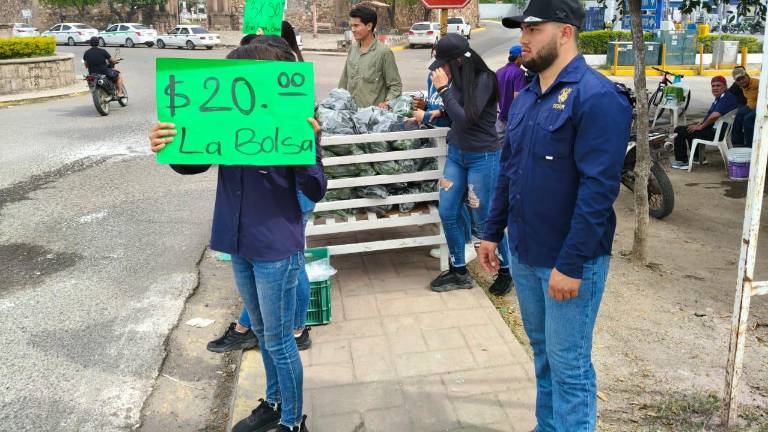 Estudiantes de Agronomía del Centro Superior de Estudios de la UAS en Rosario venden lo cosechado durante sus clases.