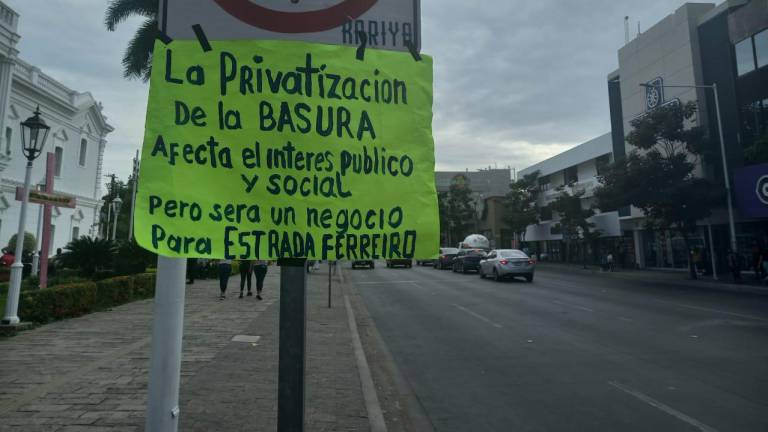 Mensaje de la protesta de pepenadores en Culiacán.
