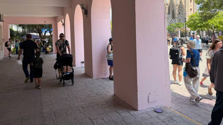 La fachada del Palacio Municipal de Mazatlán se pintó de rosa tras las consignas que quedaron en la cantera tras las protestas del Día Internacional de la Mujer.