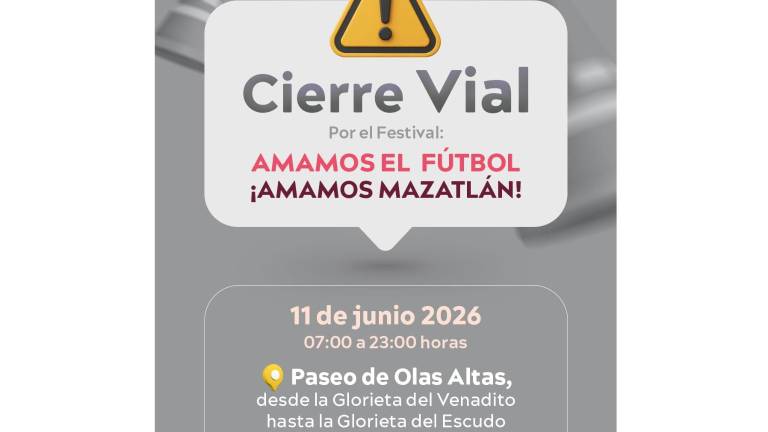 La suspensión a la circulación vial iniciará a las 7:00 horas.