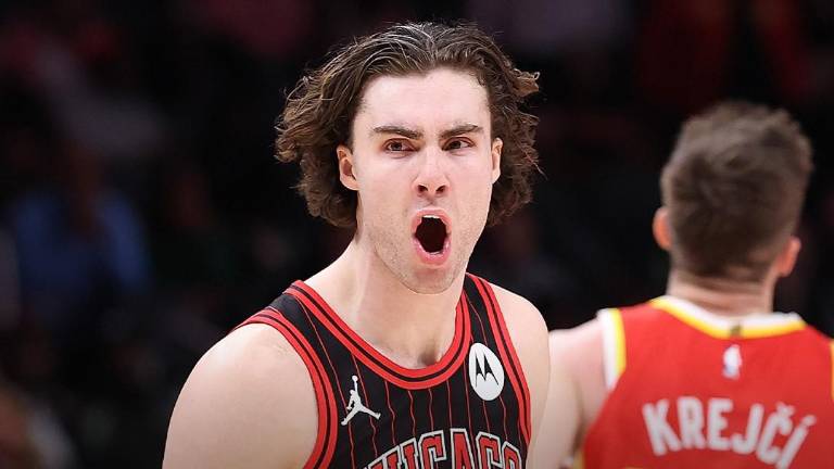 Josh Giddey fue el artífice en el triunfo por remontada de los Bulls sobre los Hawks.