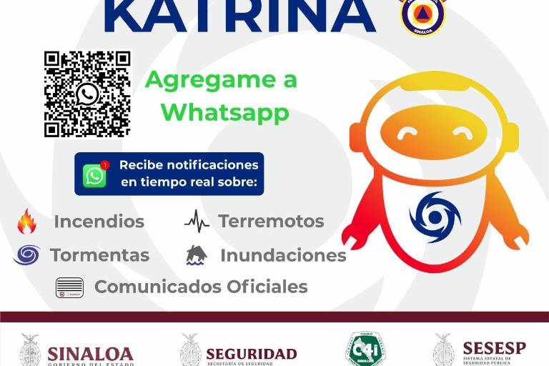 Presentan a Katrina, el bot que alertará por WhatsApp sobre desastres naturales