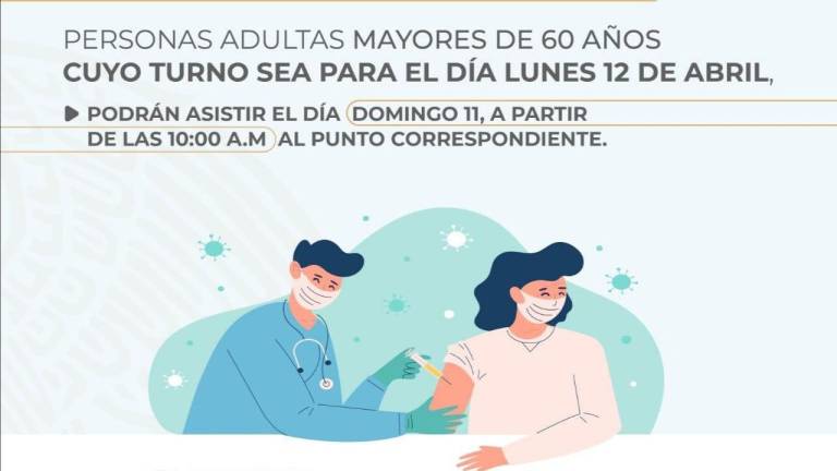 Si le toca vacunarse el lunes en Culiacán, puede acudir desde hoy domingo a los centros de vacunación Covid-19