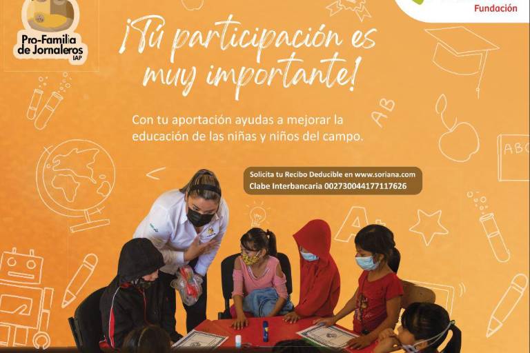 La AARC y Soriana apoyan la educación de las familias de jornaleros, en Sinaloa
