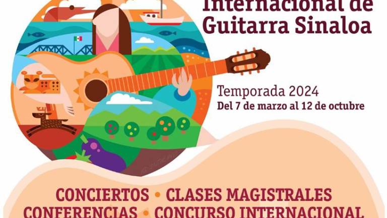 Del 7 de marzo en Los Mochis, y hasta el 12 de octubre próximo se llevará a cabo el 24 Festival Internacional de la Guitarra Sinaloa 2024.