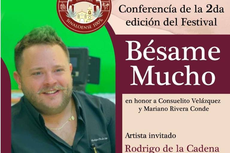 Rodrigo de la Cadena estará en el Festival Bésame Mucho, en La Noria, Mazatlán