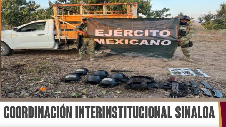 Durante el operativo, se aseguró una camioneta con reporte de robo y armamento.