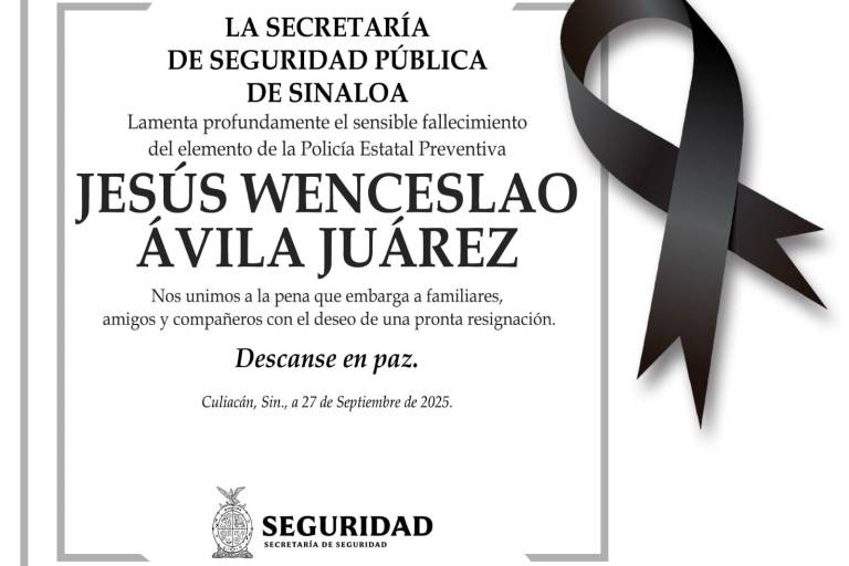 Lamenta SSP Sinaloa muerte del policía Jesús Wenceslao en enfrentamiento en Culiacán