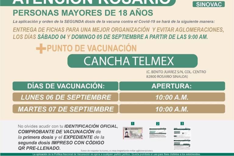 Inicia este lunes en Rosario aplicación de segundas dosis de la vacuna contra Covid a mayores de 18 años