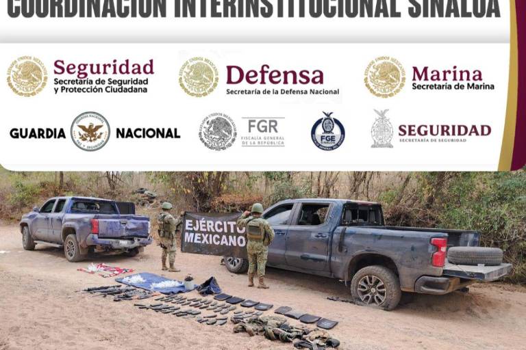 Militares aseguran vehículos y armas tras enfrentamiento en Tepuche, Culiacán