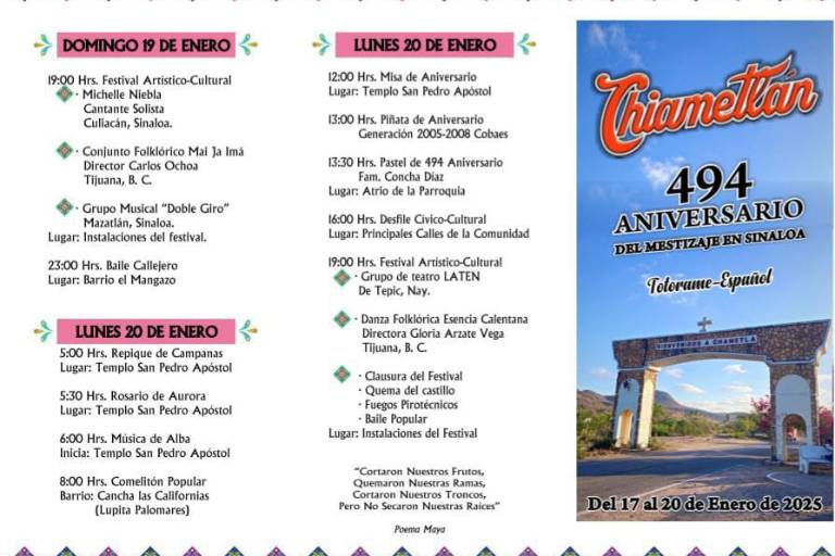 Declaran todo listo para el Festival del Mestizaje en Chametla, El Rosario