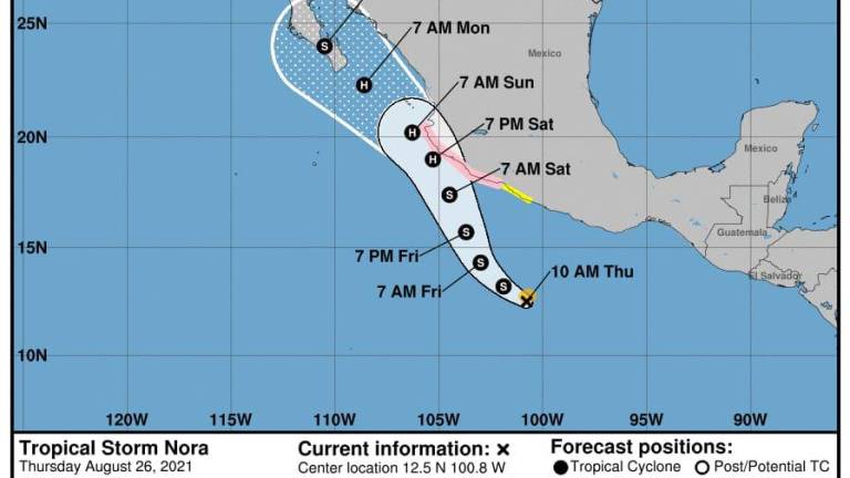 La tormenta Nora podría ocasionar al menos lluvias en Sinaloa y autoridades ya se ponen en alerta