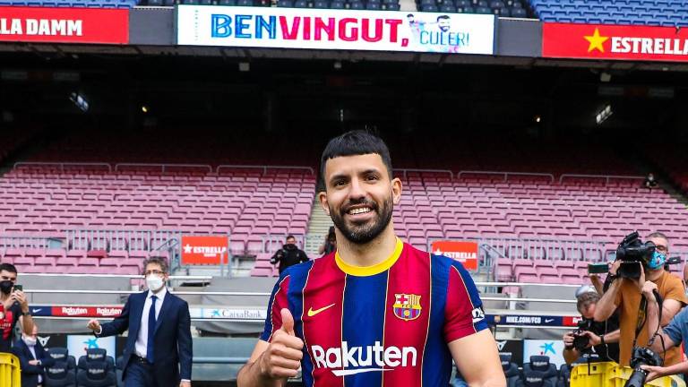 Sergio Agüero ya se vistió de blaugrana.
