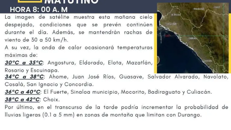 Se recomienda a la población extremar precauciones ante las rachas de viento.