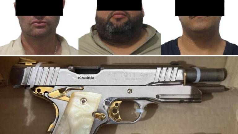 Tres hombres fueron detenidos tras una persecución en Los Mochis; les aseguraron una pistola calibre .38.