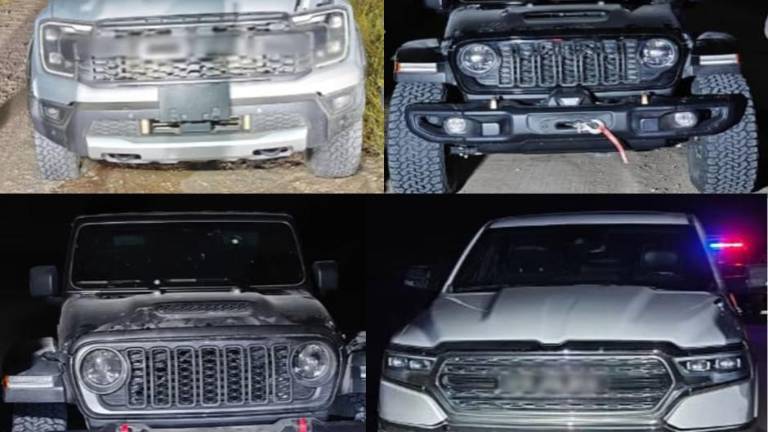 Fuerzas federales aseguraron cuatro camionetas de lujo robadas en EU tras un operativo en la zona rural.