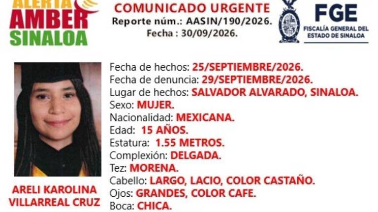La menor de 15 años desapareció tras salir de su domicilio en la colonia Satélite en Guamúchil.