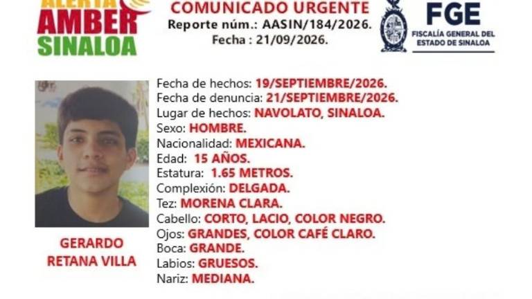 Autoridades estatales activaron protocolos de búsqueda de un menor de edad desaparecido en Navolato.