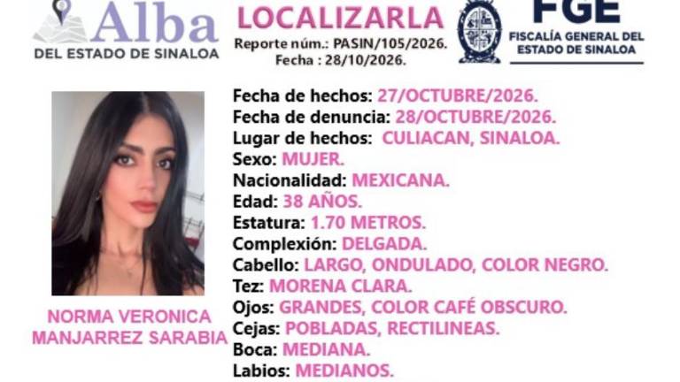 Autoridades activaron los protocolos de búsqueda para la localización de Norma Verónica.