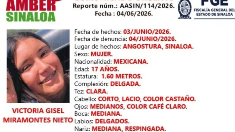 Victoria Gisel desapareció en Angostura el pasado 4 de junio. Activan Alerta Amber para su localización.
