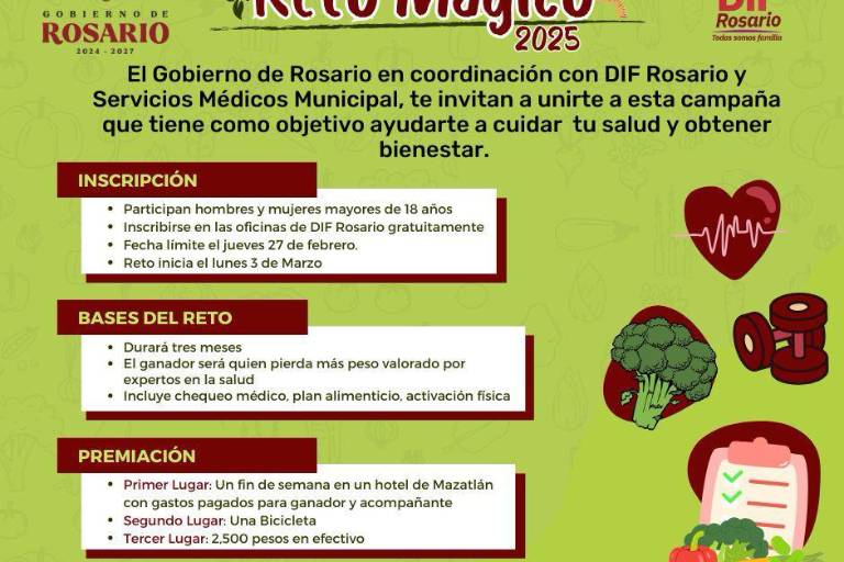 Invitan en Rosario a sumarse al Reto Mágico 2025 para mejorar la salud y bajar de peso