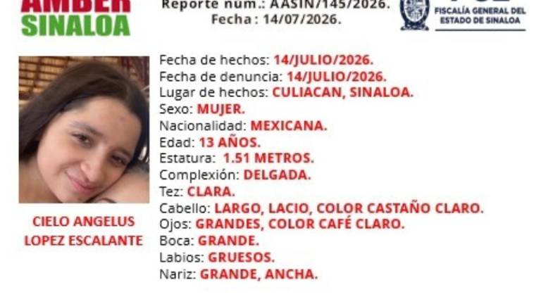La FGE pide el apoyo de la ciudadanía para localizar a la menor de 13 años vista por última vez en la colonia Emiliano Zapata.