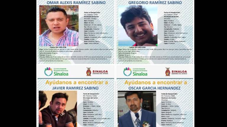 Desaparición de turistas en Mazatlán: Seis días sin rastro de cuatro hombres originarios del Edomex