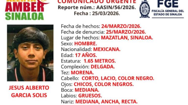 Jesús Alberto García Solís, de 17 años, desapareció tras salir de su casa en el sector Santa Teresa.
