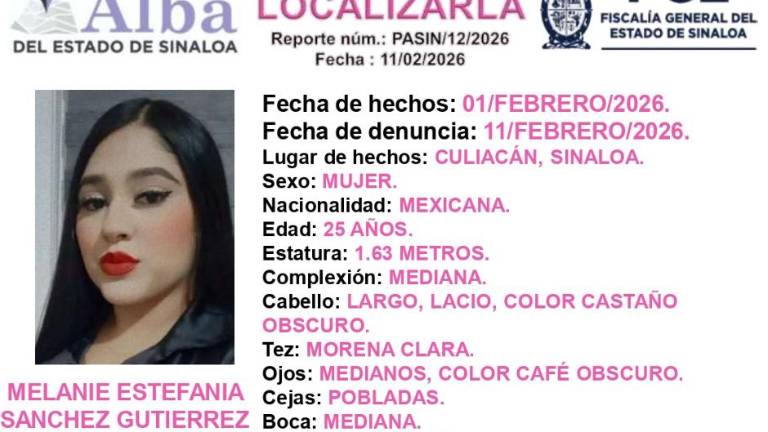 Melanie Estefanía Sánchez Gutiérrez fue reportada como desaparecida en el sector Villas del Río.