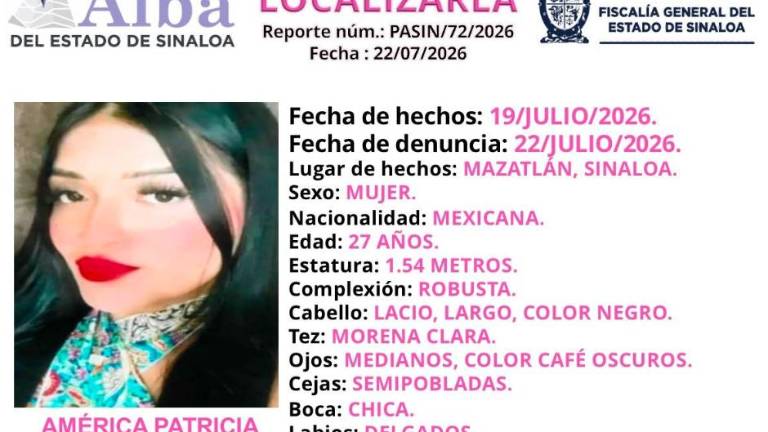 La FGE activa ficha de búsqueda para localizar a América Patricia Toledo Benítez.