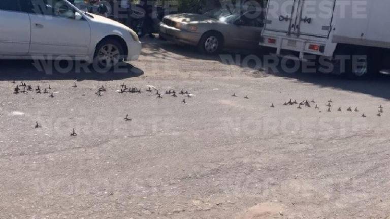 Alertas por ponchallantas en Guasave coinciden con despliegue de convoyes y helicópteros de la Marina.