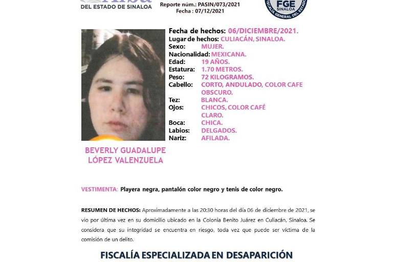 Emiten Protocolo Alba, tras desaparición de una mujer en Culiacán